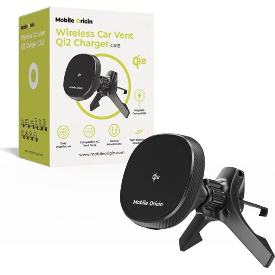 Mobile Origin Wireless Car Vent Qi2 Charger CA15 - (MO-WCVCH-CA15)