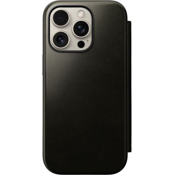 Nomad Leather Folio, green chrome - iPhone 16 Pro - (NM01385585)