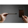 Nomad Magnetic Leather Back, rustic brown (Horween), Magsafe - iPhone 17 Pro - (NM014407858)