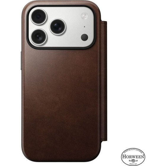 Nomad Modern Leather Folio, rustic brown (Horween) - iPhone 17 Pro - (NM014155858)