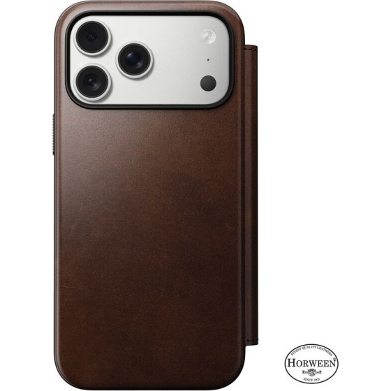 Nomad Modern Leather Folio, rustic brown (Horween) - iPhone 17 Pro Max - (NM014100858)
