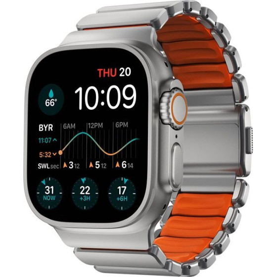 Nomad Stratos Band Natural Titanium Ultra Orange FKM AW 45/46/49mm - (NM011123858)