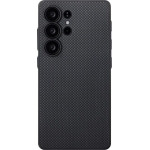 Pitaka PIN Button Case, Black/Grey Plain - Samsung Galaxy S25 Ultra - (PBS2501U)