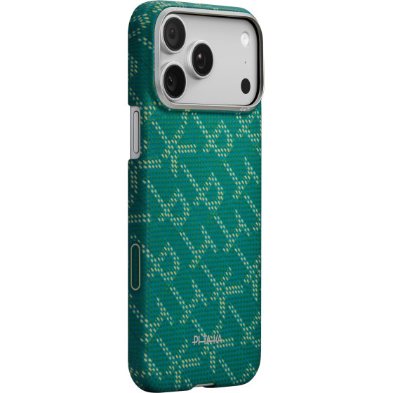 Pitaka Ultra-Slim Case, Monogram-Gold/Green - iPhone 17 Pro - (KI1701PTK)