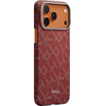 Pitaka Ultra-Slim Case, Monogram-Gold/Red - iPhone 17 Pro Max - (KI1702PTKP)