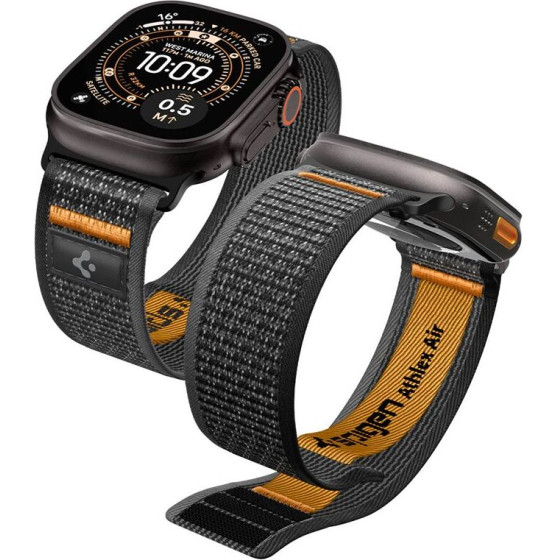 Spigen Athlex Air 2 Active Band, black orange - Apple Watch 49mm/46mm/45mm/44mm - (AMP10607)