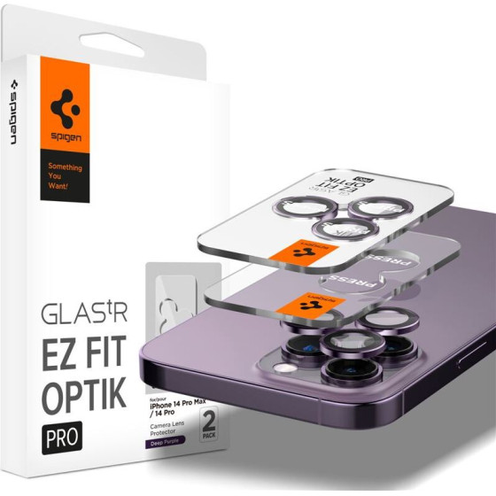 Spigen Glass EZ Fit Optik Pro 2 Pack, deep purple - iPhone 14 Pro/iPhone 14 Pro Max - (AGL05597)