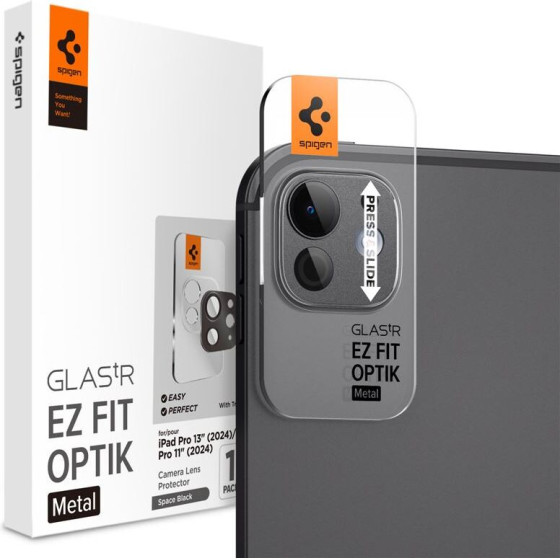 Spigen Glass tR EZ Fit Optik Metal 1 Pack, space black - iPad Pro 13'' 2024 / iPad Pro 11'' 2024 - (AGL07791)