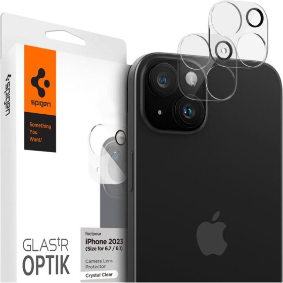Spigen Glass tR Optik 2 Pack, crystal clear - iPhone 15/15 Plus/14/14 Plus - (AGL06916)