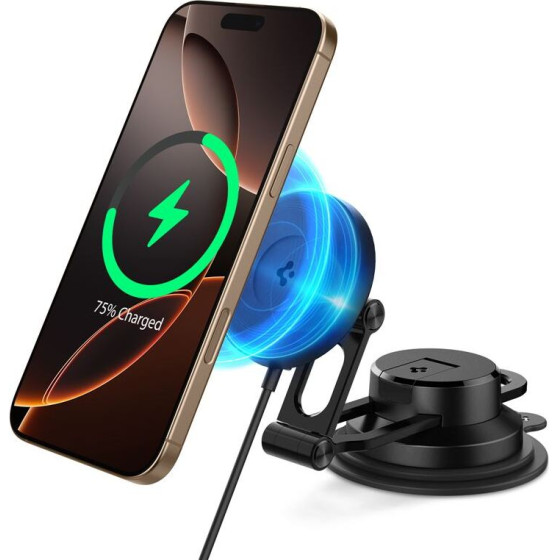 Spigen OneTap Pro 4 MagSafe Car Mount Charger, black - Wireless / Dashboard / Windshield - (ACP08544)