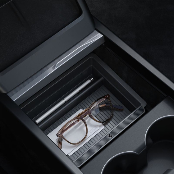 Spigen Tesla Sliding Console Organizer (Bottom), black - Tesla Model 3 2024 - (ACP07785)