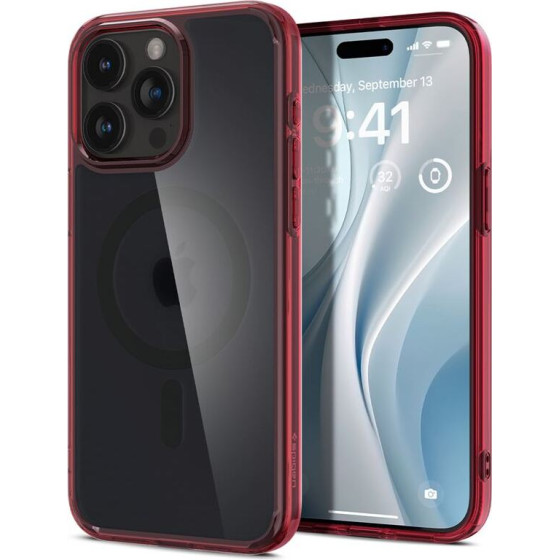 Spigen Ultra Hybrid MagSafe, frost deep red - iPhone 15 Pro - (ACS07057)