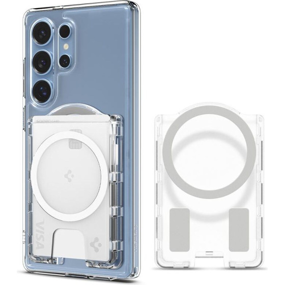 Spigen Ultra Hybrid Wallet MagSafe+, crystal clear - Samsung Galaxy S25 Series - (AFA09207)