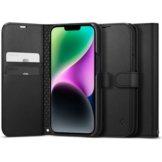Spigen Wallet S, black - iPhone 14 - (ACS05421)