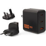 UAG SRGE 100W 3Port ((2)USB-C, (1)USB-A) Wall Charger WW Black - (9B443811V4040)