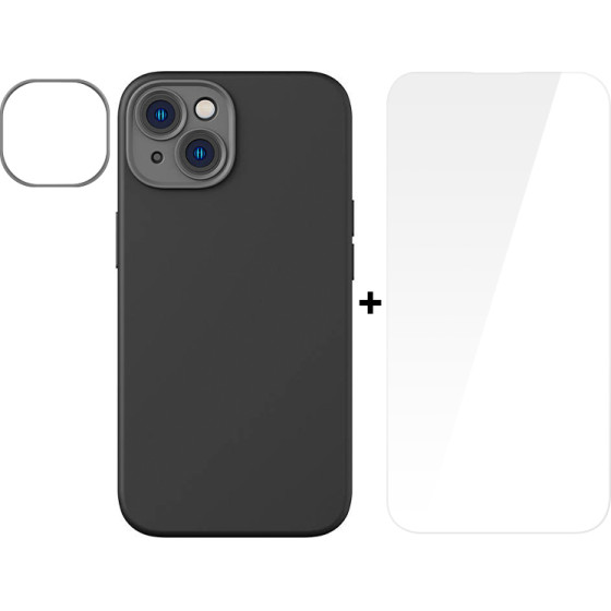 Baseus Case + Screen Protector Liquid Gel MagSafe Apple iPhone 14 Plus /black/