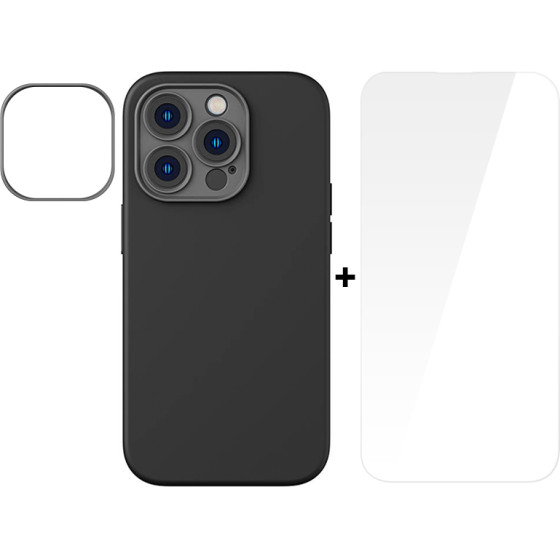 Baseus Case + Screen Protector Liquid Gel MagSafe Apple iPhone 14 Pro Max /black/