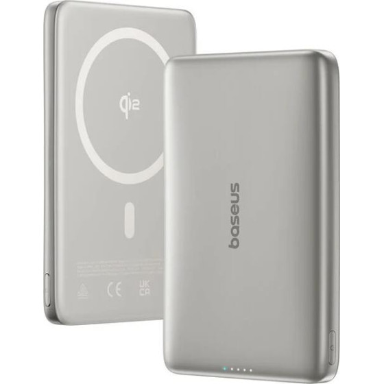 Baseus Power Bank 10000 mAh 27W, PicoGo AM41 Ultra-slim Qi2 Magnetic /natural titanium/ - E0027203