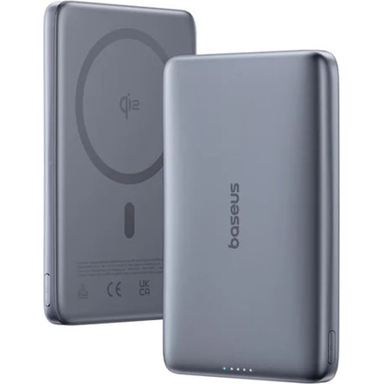 Baseus Power Bank 10000 mAh 27W, PicoGo AM41 Ultra-slim Qi2 Magnetic /space gray/ - E0027200