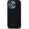 DKNY Case Apple iPhone 14 Pro, PU Leather Stack Logo Magsafe, black - DKHMP14LPSMCSLK