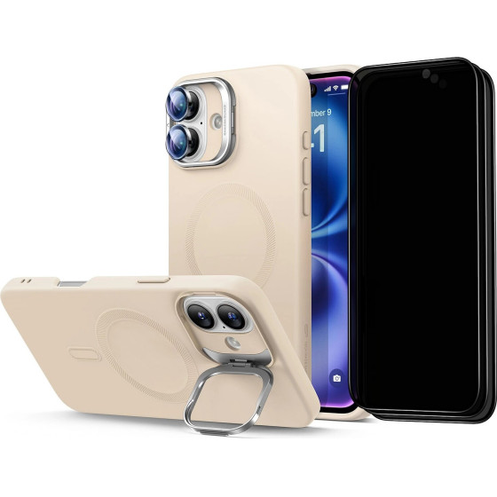 ESR Cloud Soft with Stash stand iPhone 16, MagSafe /light tan/