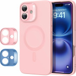 ESR Case + Camera grids Cloud Soft iPhone 16, MagSafe /pink/ Amazon Pack