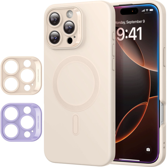 ESR Case + Camera grids SET Cloud Soft iPhone 16 Pro Max, MagSafe /light tan/ Amazon Pack