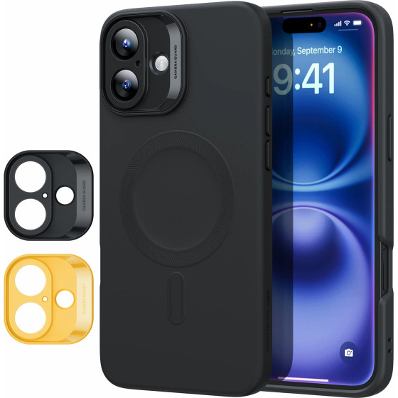 ESR Case + Camera grids SET Cloud Soft iPhone 16, MagSafe /black/ Amazon Pack