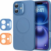 ESR Case + Camera grids SET Cloud Soft iPhone 16, MagSafe /light blue/ Amazon Pack