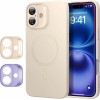 ESR Case + Camera grids SET Cloud Soft iPhone 16, MagSafe /light tan/ Amazon Pack