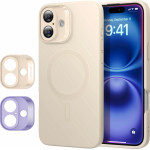 ESR Case + Camera grids SET Cloud Soft iPhone 16, MagSafe /light tan/ Amazon Pack