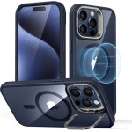 ESR Case Classic Hybrid with Stash stand iPhone 15 Pro, MagSafe /clear blue/