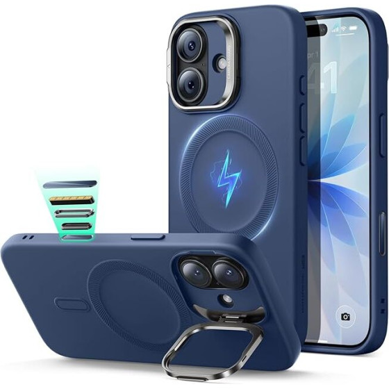 ESR Case Cloud Soft with Stash stand iPhone 17, MagSafe + Camera Control /navy blue/