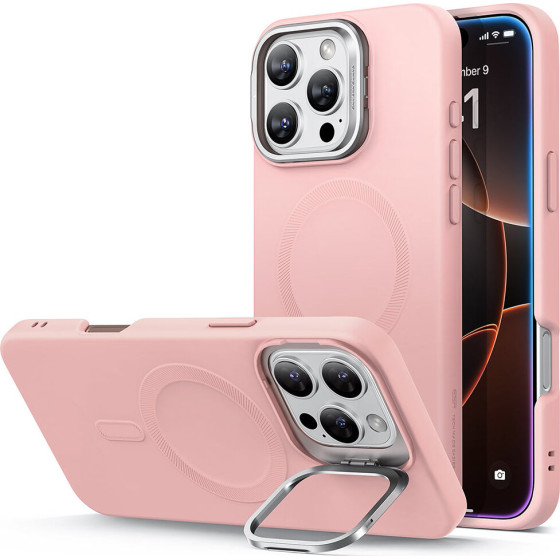 ESR Cloud Soft with Stash stand iPhone 16 Pro, MagSafe /pink/ Amazon Pack