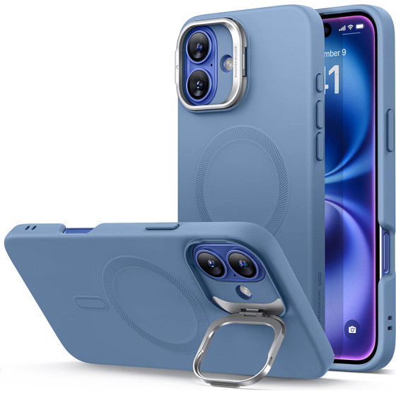ESR Cloud Soft with Stash stand iPhone 16, MagSafe /light blue/ Amazon Pack