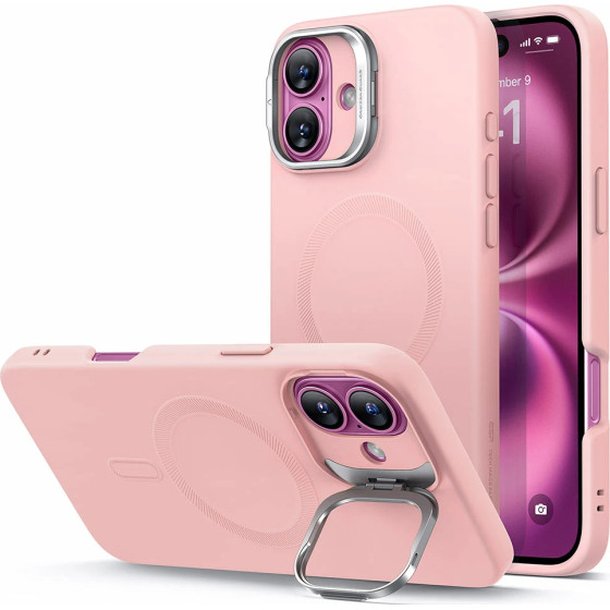 ESR Cloud Soft with Stash stand iPhone 16, MagSafe /pink/ Amazon Pack