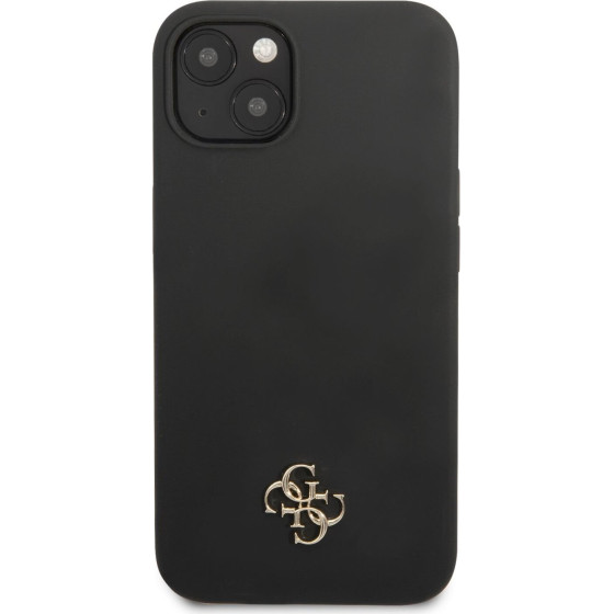 GUESS Case Apple iPhone 13 Pro, 4G Silicone Metal Logo, black - GUHCP13LS4LK