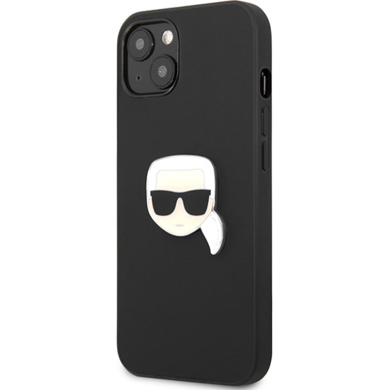 KARL LAGERFELD Case Apple iPhone 13 Pro, PU Leather Karl Head /black/ - KLHCP13LPKMK
