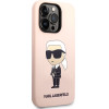 KARL LAGERFELD Case Apple iPhone 15 Pro, Liquid Silicone Ikonik NFT - KLHCP15LSNIKBCP