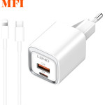 LDNIO 220V 20W, USB-A + USB-C, cable C-L, white - A2318M