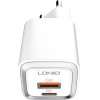 LDNIO 220V 20W, USB-A + USB-C, cable C-L, white - A2318M