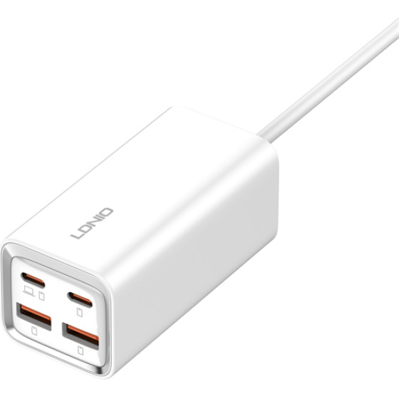 LDNIO 220V 65W, 2xUSB-A + 2xUSB-C + AC, Desktop 2500W, white - A4610