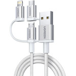 Ugreen Cable 3-in-1 - Type-C, 1.5m, 2.4A, Flash Series Ii /White + gray/ - US186 / 50203