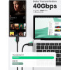 Ugreen Cable C - C, 0.8m, 100W Thunderbolt 4 Intel Certified /black/ - US501 / 30389