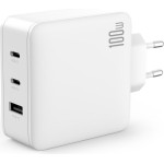 XO 220V 100W, USB-A + 2xUSB-C, GaN, White - CE14