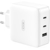 XO 220V 100W, USB-A + 2xUSB-C, GaN, White - CE14