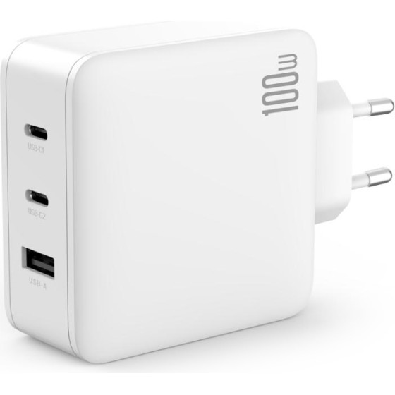 XO 220V 100W, USB-A + 2xUSB-C, GaN, White - CE14