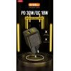 XO 220V 30W, USB-A + USB-C, Transparent Series - Brown - CE05
