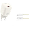 XO 220V 30W, USB-C, Cable C-C, Beige - L148