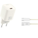 XO 220V 30W, USB-C, Cable C-C, Beige - L148